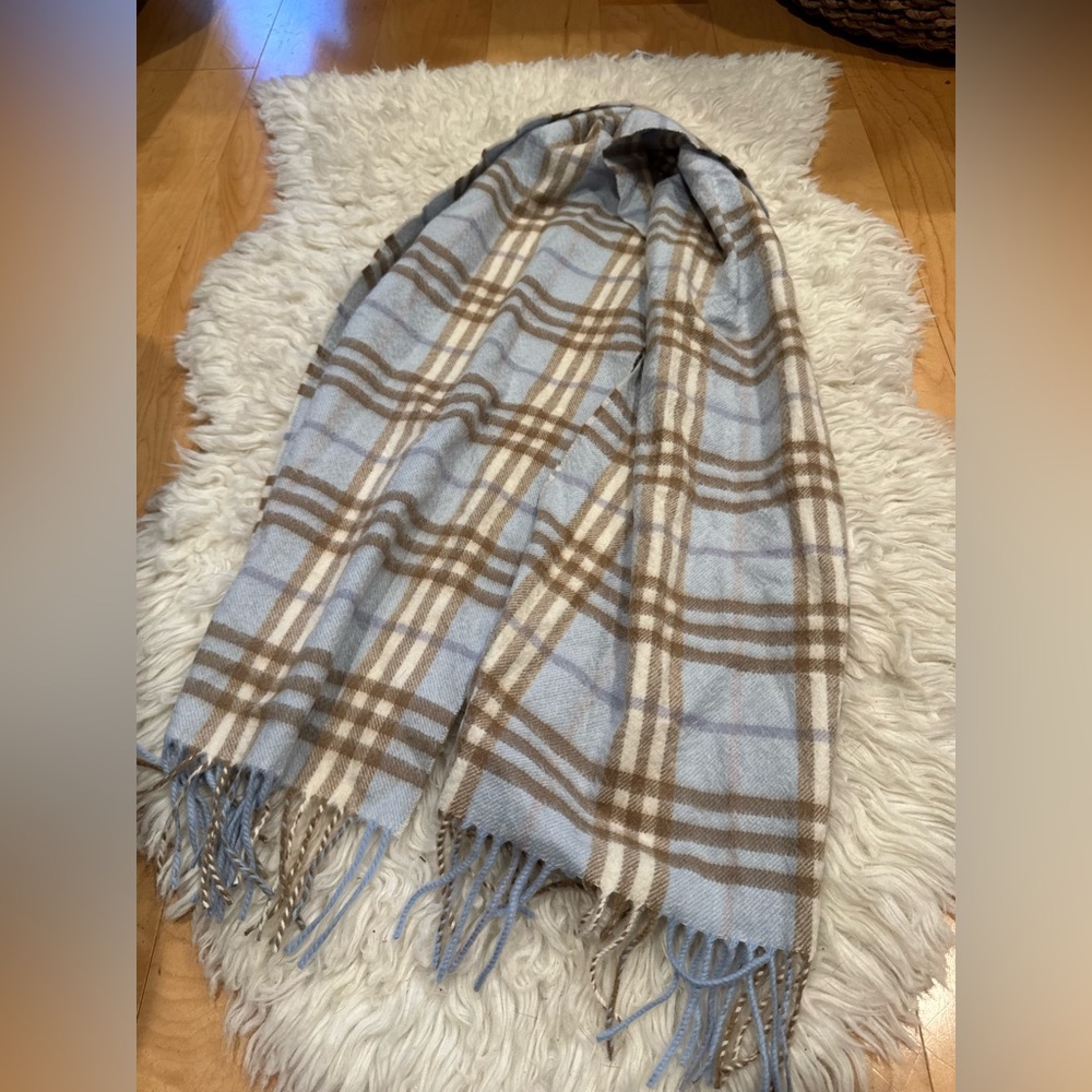 BURBERRY London plaid cashmere scarf y2k - Picture 2 of 3